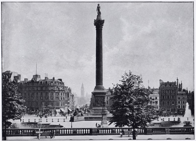 Trafalgar Square, looking down Whitehall